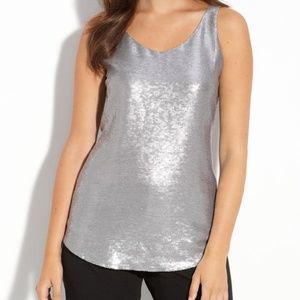 Sequin Front Silk Tank